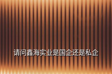 请问鑫海实业是国企还是私企