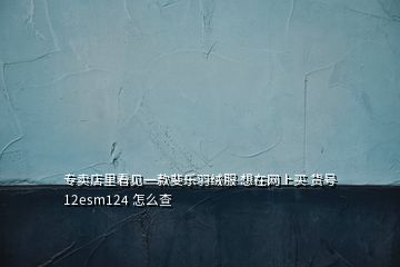 专卖店里看见一款斐乐羽绒服 想在网上买 货号12esm124 怎么查