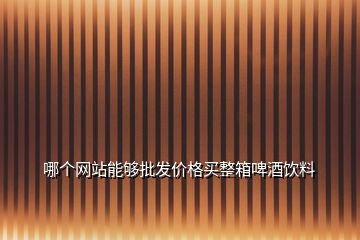 哪个网站能够批发价格买整箱啤酒饮料