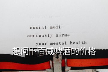 想问下百威啤酒的价格