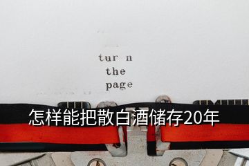 怎样能把散白酒储存20年