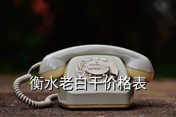 衡水老白干价格表