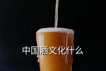 中国酒文化什么