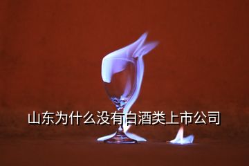 山东为什么没有白酒类上市公司