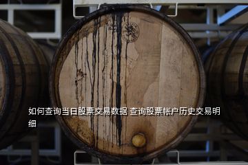 如何查询当日股票交易数据 查询股票帐户历史交易明细