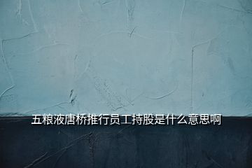 五粮液唐桥推行员工持股是什么意思啊