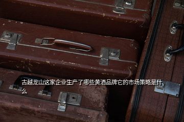 古越龙山这家企业生产了哪些黄酒品牌它的市场策略是什么