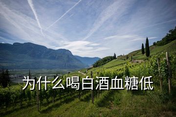 为什么喝白酒血糖低