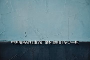 中国陕西省杜康酒厂举杯邀明月多少一瓶