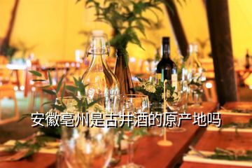 安徽亳州是古井酒的原产地吗