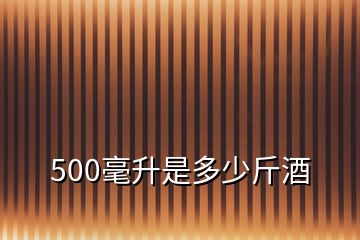 500毫升是多少斤酒