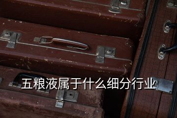 五粮液属于什么细分行业