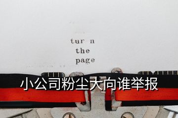 小公司粉尘大向谁举报