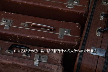 山东省临沂市苍山县兰陵镇都有什么名人什么旅游景点