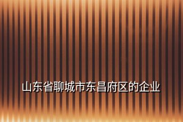 山东省聊城市东昌府区的企业