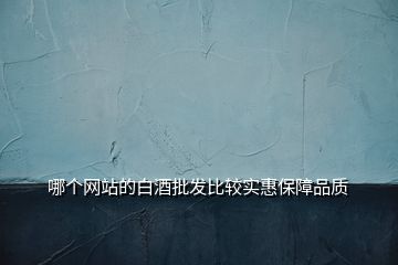 哪个网站的白酒批发比较实惠保障品质