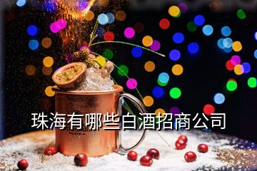 珠海有哪些白酒招商公司