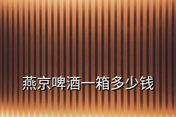 燕京啤酒一箱多少钱