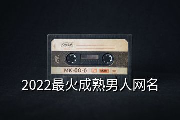 2022最火成熟男人网名