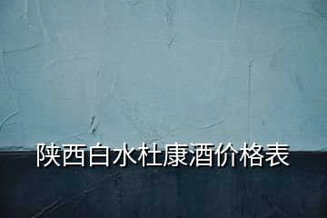 陕西白水杜康酒价格表