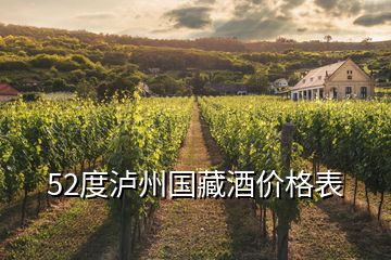 52度泸州国藏酒价格表