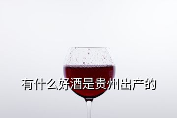 有什么好酒是贵州出产的