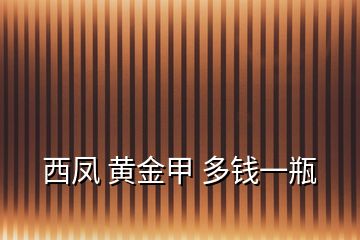 西凤 黄金甲 多钱一瓶