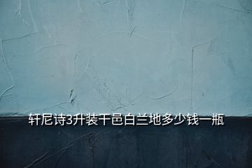 轩尼诗3升装干邑白兰地多少钱一瓶