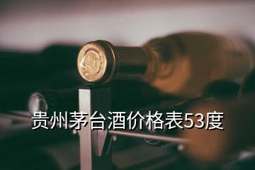 贵州茅台酒价格表53度