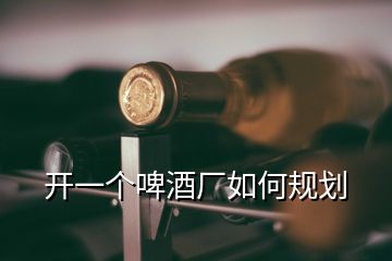 开一个啤酒厂如何规划