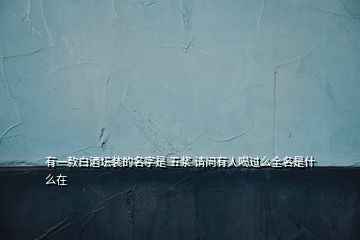 有一款白酒坛装的名字是 五浆 请问有人喝过么全名是什么在