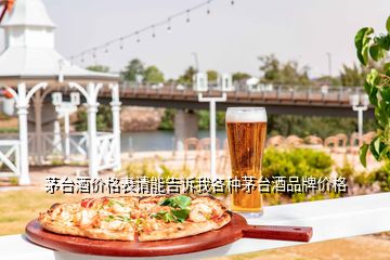 茅台酒价格表请能告诉我各种茅台酒品牌价格