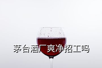 茅台酒厂爽净招工吗