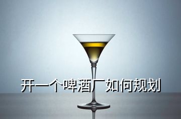 开一个啤酒厂如何规划