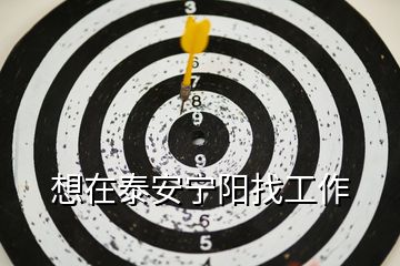 想在泰安宁阳找工作
