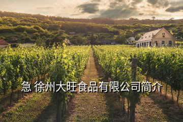 急 徐州大旺食品有限公司简介