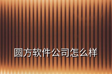 圆方软件公司怎么样