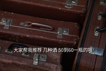 大家帮我推荐 几种酒 50到60一瓶的哦