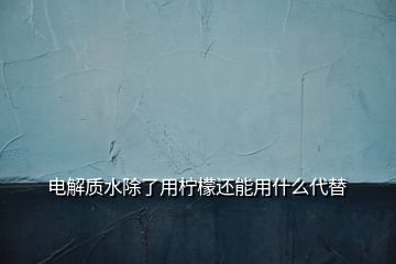 电解质水除了用柠檬还能用什么代替