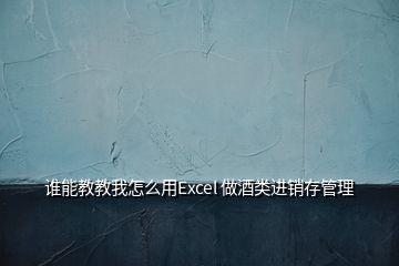 谁能教教我怎么用Excel 做酒类进销存管理