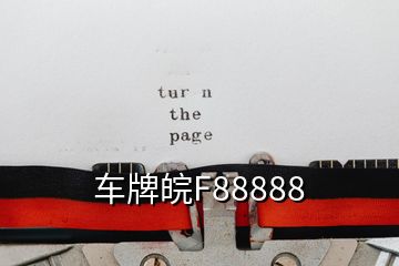 车牌皖F88888