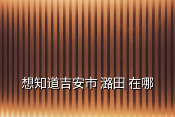 想知道吉安市 潞田 在哪