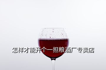 怎样才能开个一担粮酒厂专卖店