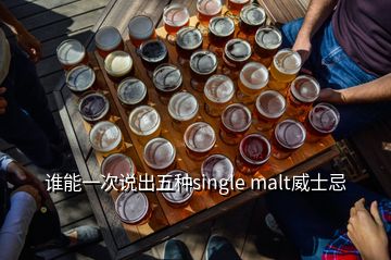 谁能一次说出五种single malt威士忌