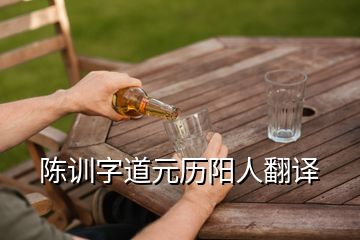 陈训字道元历阳人翻译