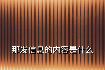 那发信息的内容是什么