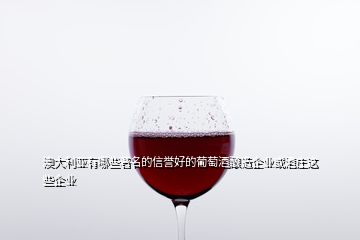 澳大利亚有哪些著名的信誉好的葡萄酒酿造企业或酒庄这些企业