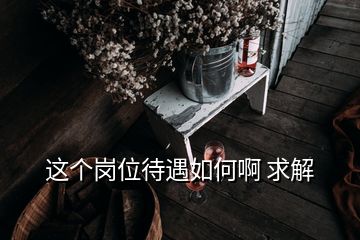 这个岗位待遇如何啊 求解