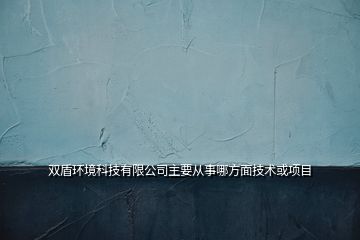 双盾环境科技有限公司主要从事哪方面技术或项目