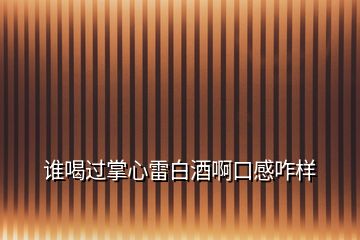 谁喝过掌心雷白酒啊口感咋样